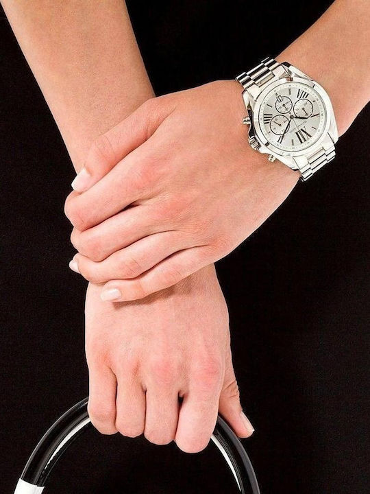 Michael Kors Bradshaw Ρολόι Μπαταρίας με Μεταλλικό Μπρασελέ