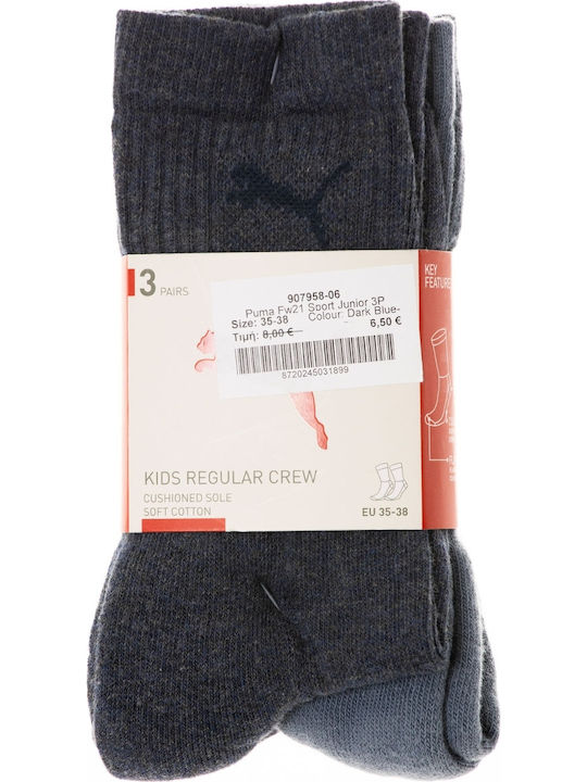 PUMA Kids' Socks Knee-High Black 3 Pairs