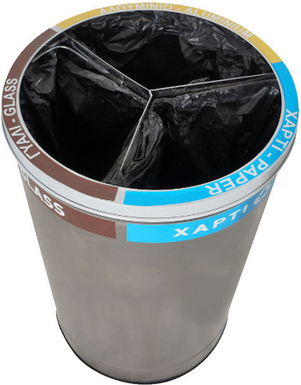 Molyto Metallisch Gewerbliche Abfallbehälter Recycling selector 90Es Schwarz