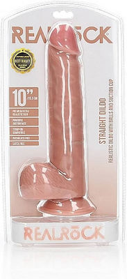 Shots RealRock Straight Dildo realist cu testicule și ventuză Bej 28cm