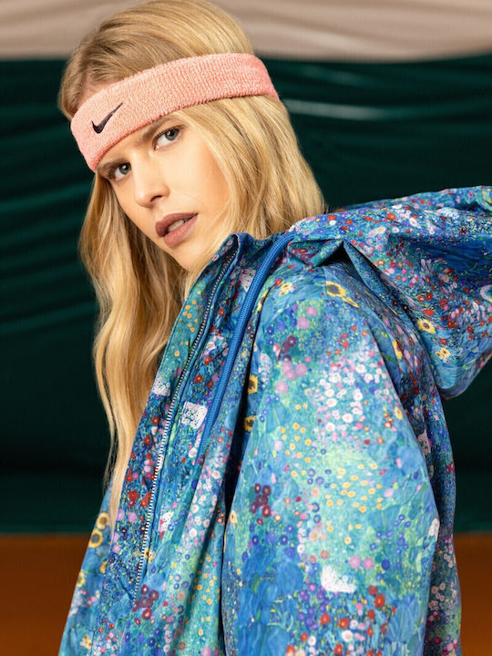 Damen Blue Printed Kurzmantel mit Reißverschluss