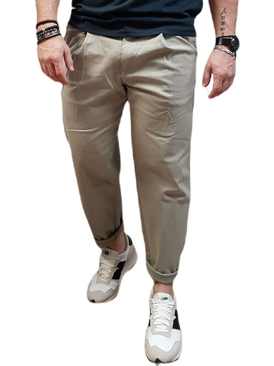 Pantaloni Chino Elastic Ecru
