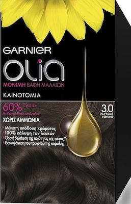 Garnier Olia Set Haarfarbe kein Ammoniak 3.0 Dark Brown 4x 60gr