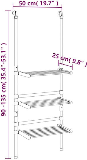 vidaXL Klappbarer Hängender Kleiderständer aus Aluminium 50x25cm