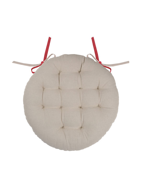 Gartenstuhlkissen S-F Duo Rund Rouge / Lin 38x38cm
