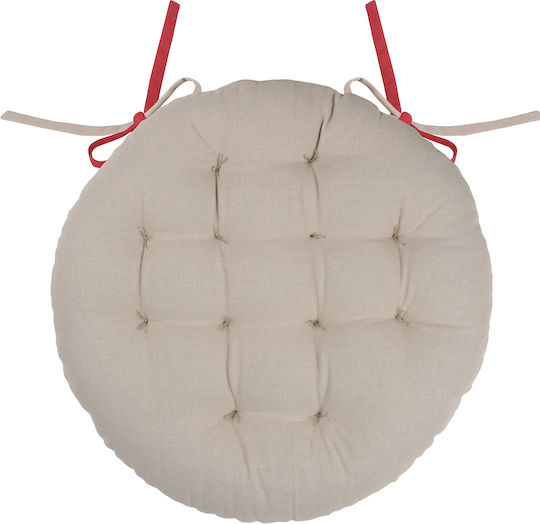 Gartenstuhlkissen S-F Duo Rund Rouge / Lin 38x38cm