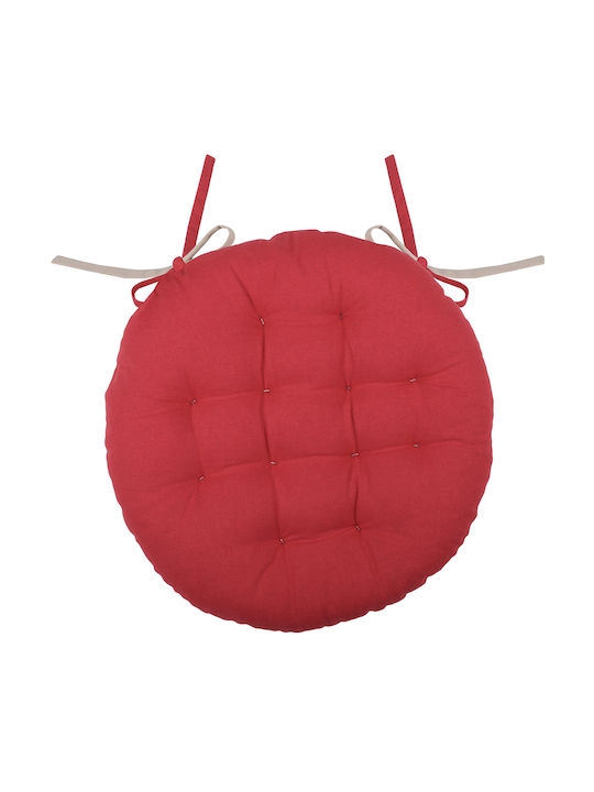 Gartenstuhlkissen S-F Duo Rund Rouge / Lin 38x38cm