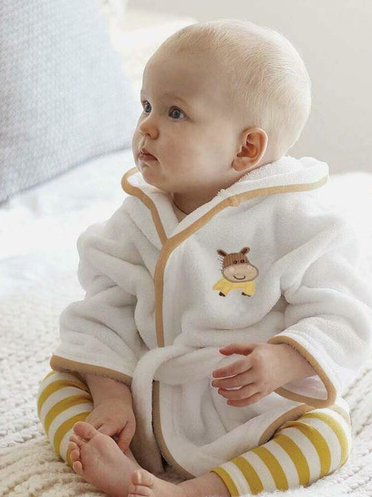 SB Home Hooded Baby Bathrobe Hippo Beige