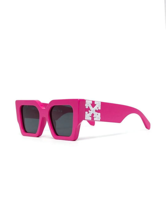 Off White Catalina Women's Sunglasses with Pink Plastic Frame and Black Lens OERI003C99PLA001-6807