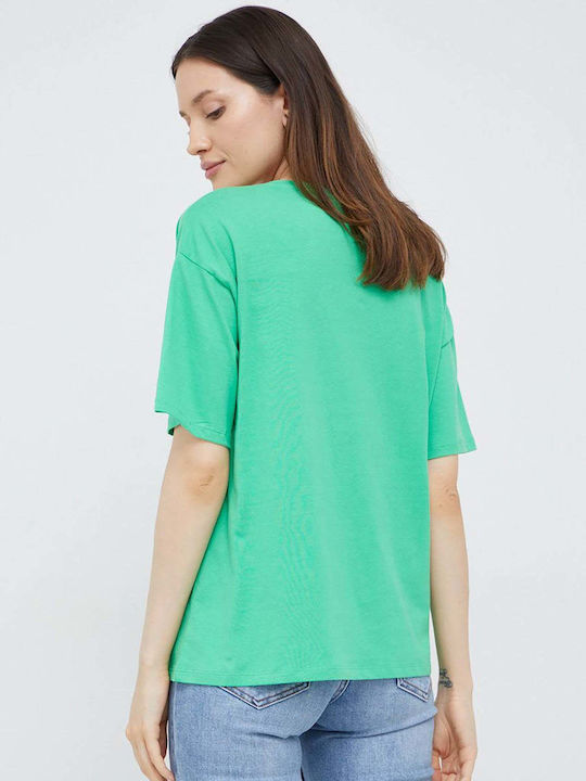 Vero Moda 10270981 Women's Oversized T-shirt with V Neckline Green