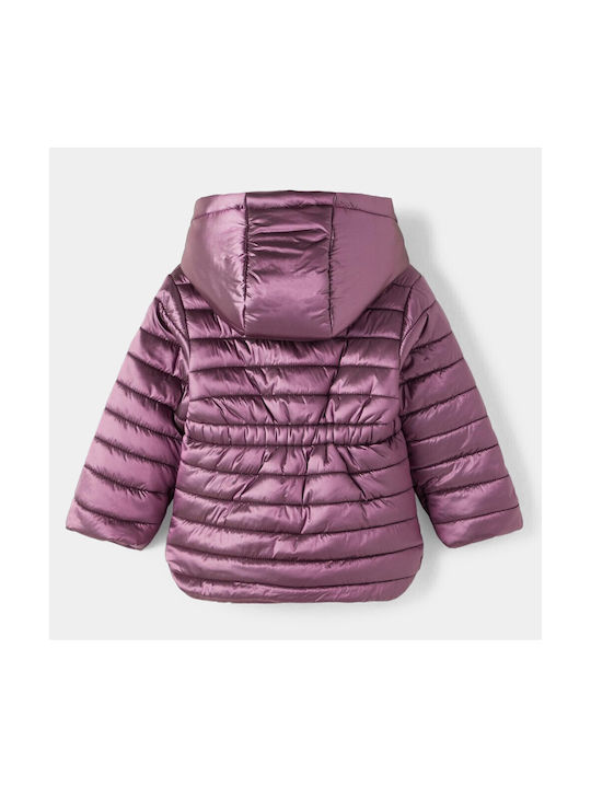 Name It Kids Quilted Jacket short Hooded Purple