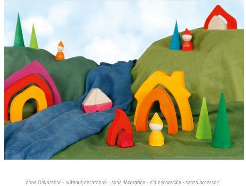 Wooden Construction Toy Dwarf House for 2+ years