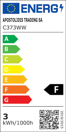 Diolamp Λάμπα LED 3W 100mm για Ντουί E14 και Σχήμα C37 Θερμό Λευκό 260lm
