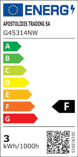 Diolamp Λάμπα LED 3W 82mm για Ντουί E14 και Σχήμα G45 Φυσικό Λευκό 270lm
