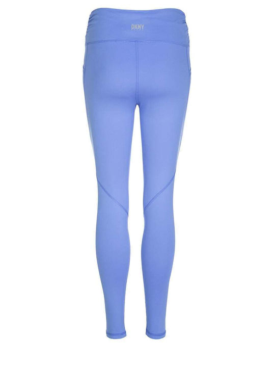 DKNY Frauen Lang Leggings Hochgeschnitten Blau