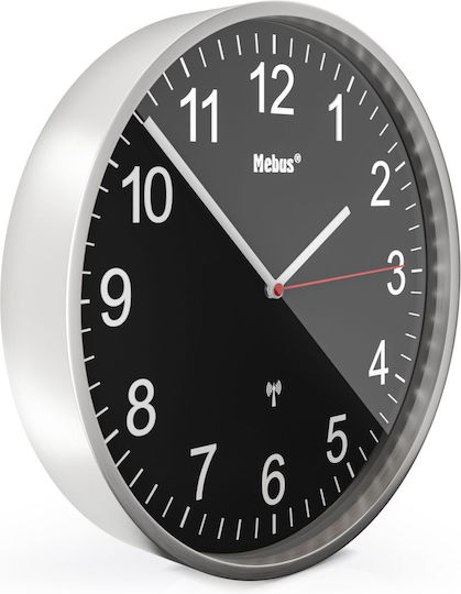 Mebus Wall Clock Plastic Black Ø30cm