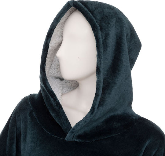 A-S Hoodie Egeen Pătură Cu Mâneci 70x106cm Albastră A-S Hoodie Egeen Pătură Cu Mâneci 70x106cm Albastră