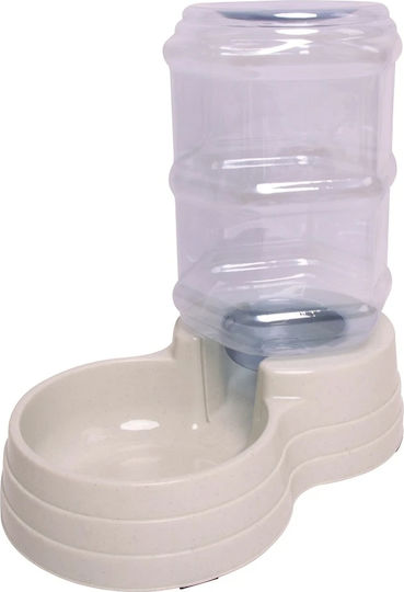 M-Pets Saone Automatic Plastic Bowl with Container Water for Dog & Cat 3.5lt in White Color