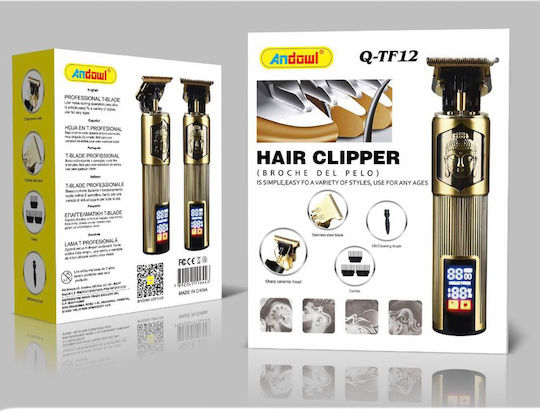 Andowl Rechargeable Hair Clipper Gold Q-TF12