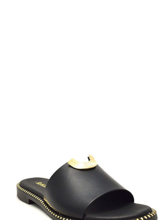 Ragazza Leather Women's Flat Sandals in Black Color