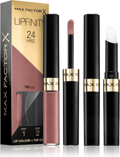 Max Factor Lipfinity Lip Colour Long Lasting Liquid Lipstick Sheer 160 Iced 4.2gr