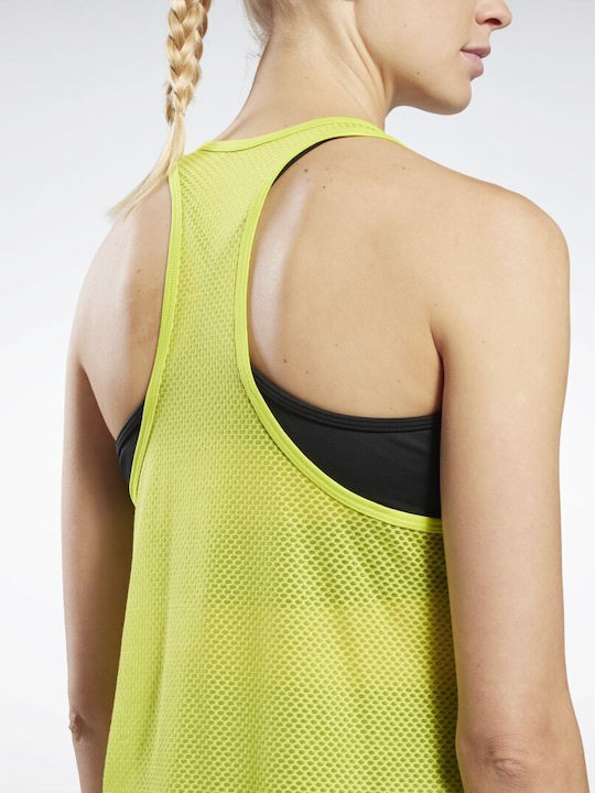 Reebok Speedwick Damen Sportlich Bluse Ärmellos Acid Yellow