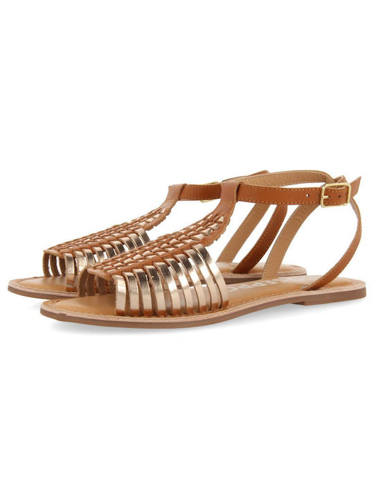 Gioseppo Women's Flat Sandals with Strap in Gold Color