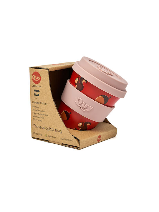QuyCup Alvin Becher Kunststoff mit Deckel Rot 230ml