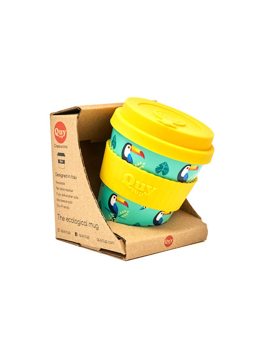 QuyCup Tucano Plastic Cup with Lid Green 250ml