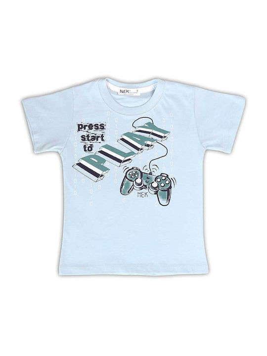 Nek Kids Wear Παιδικό Σετ με Σορτς Καλοκαιρινό 2τμχ Γαλάζιο