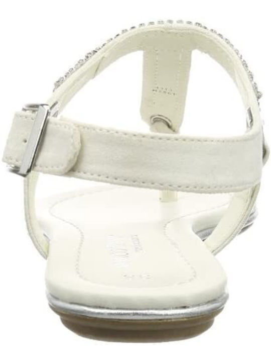 Marco Tozzi Women's Flat Sandals in White Color