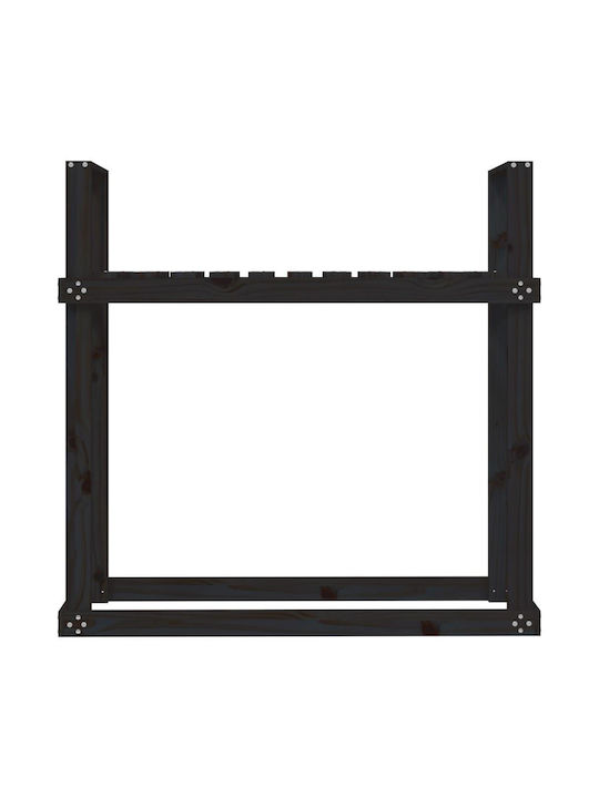 vidaXL Μεταλλικό Κουτί Αποθήκευσης Ξύλων 110x35x108.5cm Μαύρο