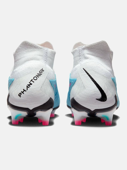 Nike Phantom Gx Elite High Football Shoes FG with Cleats Baltic Blue / Laser Blue / Pink Blast