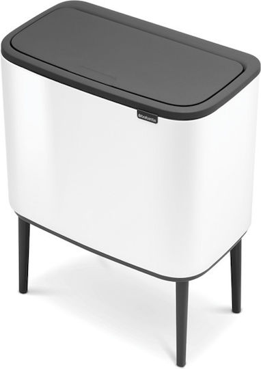 Brabantia Bo Touch Waste Bin Made of Stainless Steel Push White 36lt