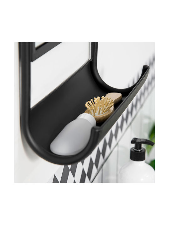 HomCom Oglindă de Perete cu Negru Ramă din Metalic 71.7x36.2cm 1buc