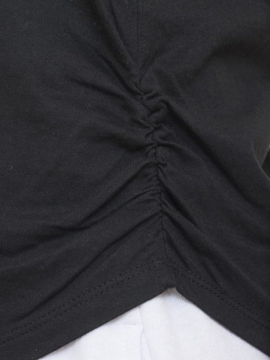 Women's Sports Sleeveless Black Blouse