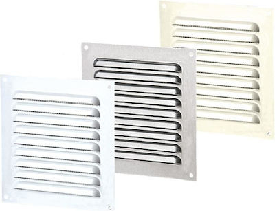 Vents Rectangle Vent Louver with Sieve 25x15cm Ασημί