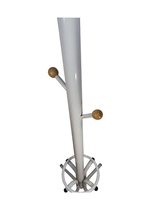 Epiplo-Fos Freistehender Kleiderständer Metallisch Weiß 48x48x180cm