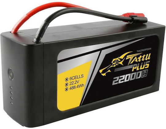 Tattu Plus Μπαταρία Li-Po 22.2V 22000mAh 150C 6S για Τηλεκατευθυνόμενο 2τμχ