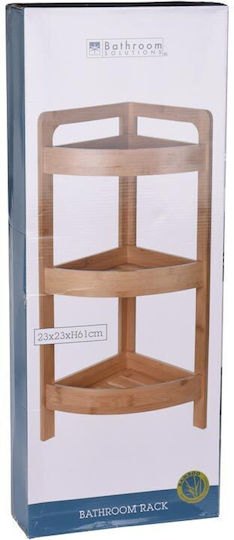 AT000422 Γωνιακή Επιδαπέδια Ραφιέρα Μπάνιου Bamboo με 3 Ράφια 23x23x61cm AT000422 Γωνιακή Επιδαπέδια Ραφιέρα Μπάνιου Bamboo με 3 Ράφια 23x23x61cm