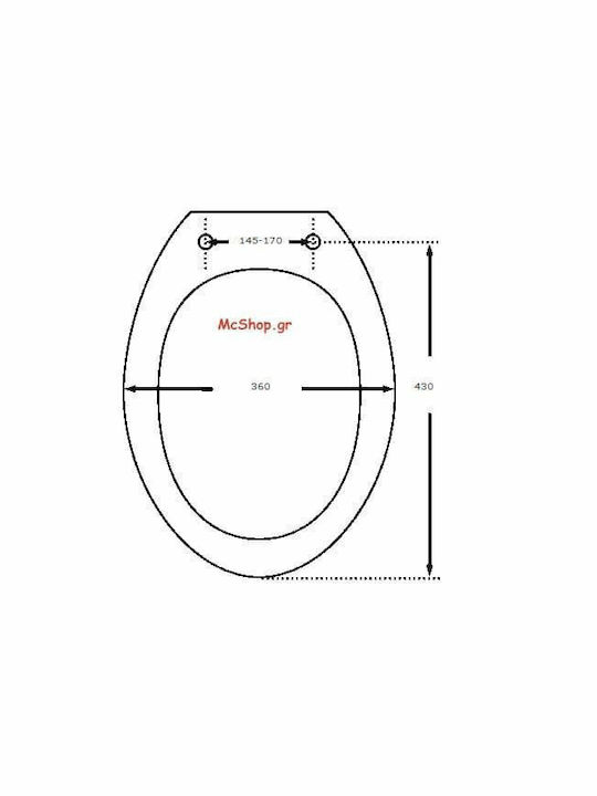 Lamaplast Bakelite Toilet Seat White WC 3 43.5cm