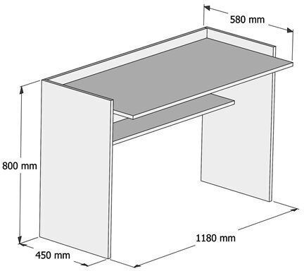 Birou White Din Lemn Alb 118x58x80cm