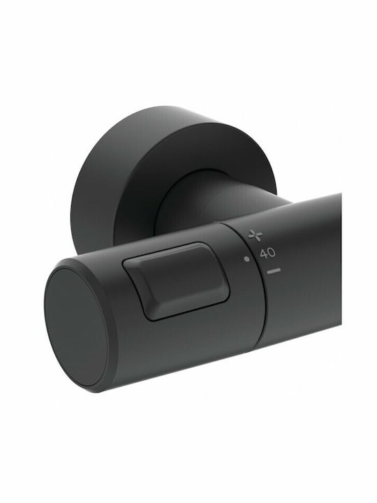 Ideal Standard Ceratherm T25 Ρυθμιζόμενη Στήλη Ντουζ με Μπαταρία 103-133cm Μαύρη