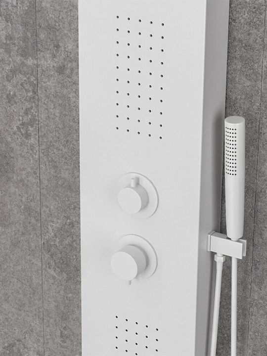 Karag Praxis Bianco Στήλη Υδρομασάζ 140cm Λευκή