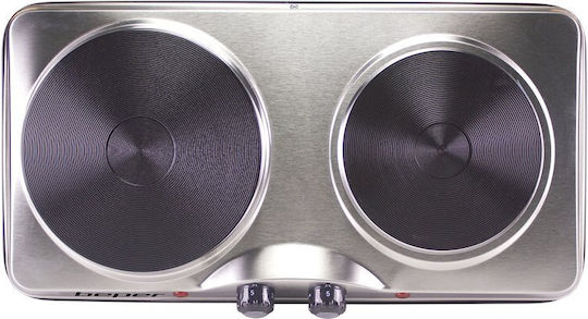 Beper Επιτραπέζια Εστία Εμαγιέ Διπλή Inox