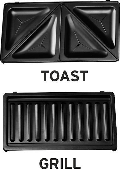 Morris Sandwich Maker with Removable Plates for for 2 Sandwiches Sandwiches 1000W Inox