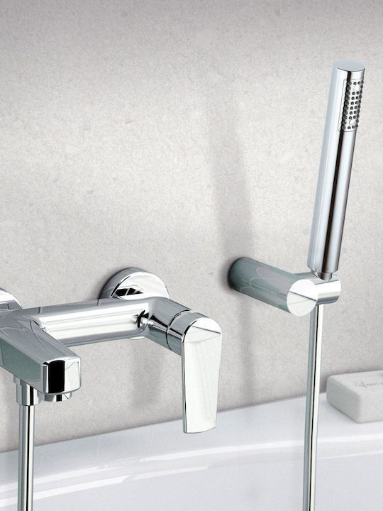 Eurorama Slot Mixing Bathtub Shower Faucet Complete Set Black