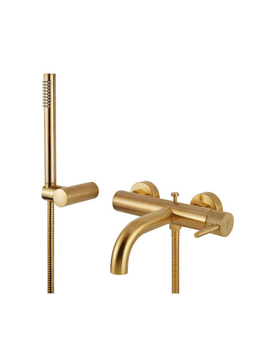 Armando Vicario Industrial Mixing Bathtub Shower Faucet Complete Set Gold