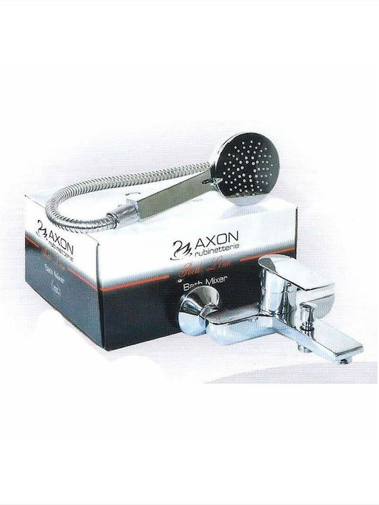Axon White Line Миксер Батерия Баня Пълен комплект Сребрист