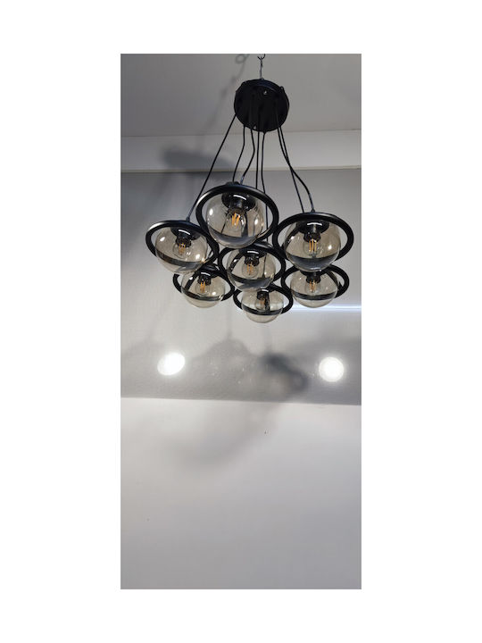 Epiplo-Fos Pendant Chandelier for 7 Bulbs E27 Black